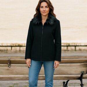 Esprit vintage black wool short coat new